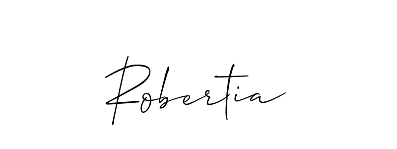 How to make Robertia signature? Allison_Script is a professional autograph style. Create handwritten signature for Robertia name. Robertia signature style 2 images and pictures png