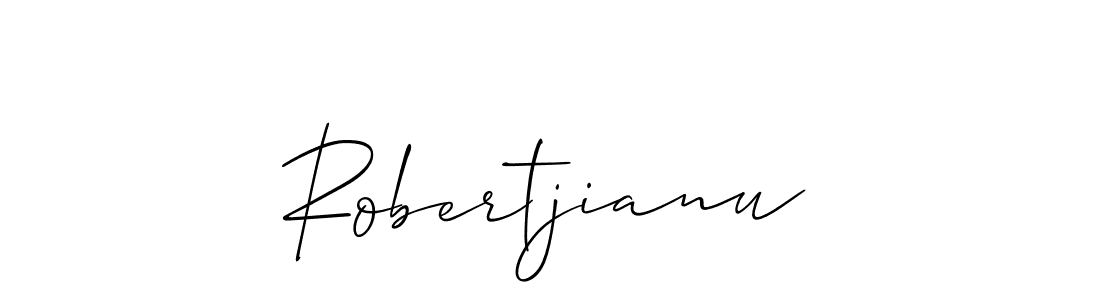 How to make Robertjianu signature? Allison_Script is a professional autograph style. Create handwritten signature for Robertjianu name. Robertjianu signature style 2 images and pictures png