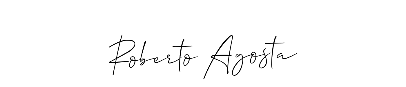 The best way (Allison_Script) to make a short signature is to pick only two or three words in your name. The name Roberto Agosta include a total of six letters. For converting this name. Roberto Agosta signature style 2 images and pictures png