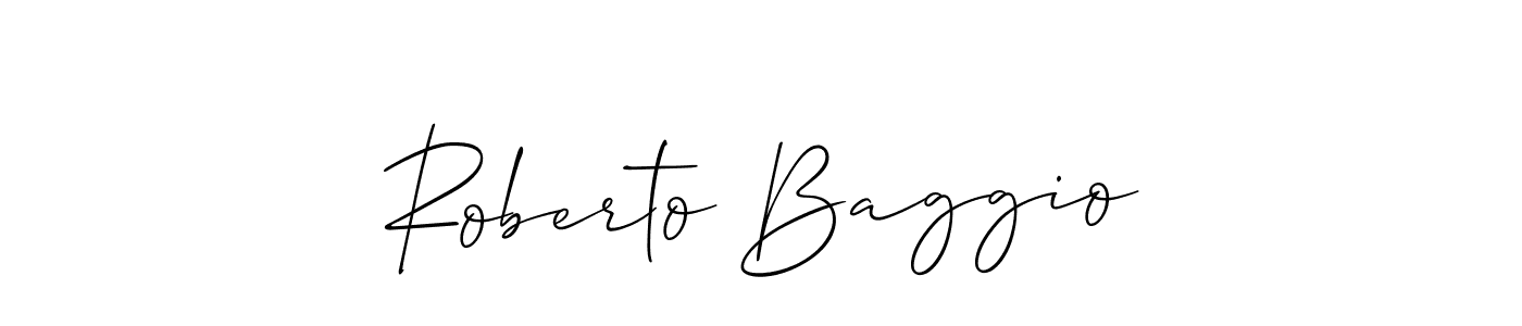 if you are searching for the best signature style for your name Roberto Baggio. so please give up your signature search. here we have designed multiple signature styles  using Allison_Script. Roberto Baggio signature style 2 images and pictures png