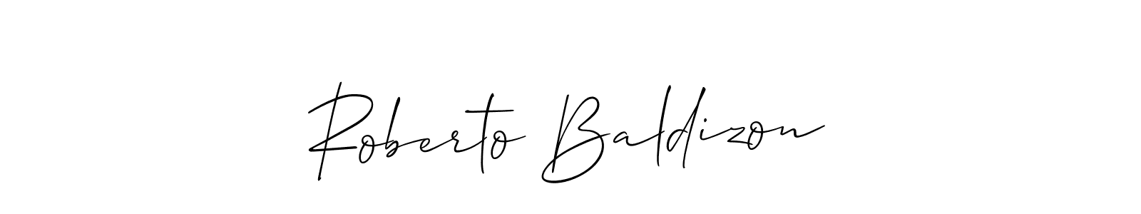 It looks lik you need a new signature style for name Roberto Baldizon. Design unique handwritten (Allison_Script) signature with our free signature maker in just a few clicks. Roberto Baldizon signature style 2 images and pictures png