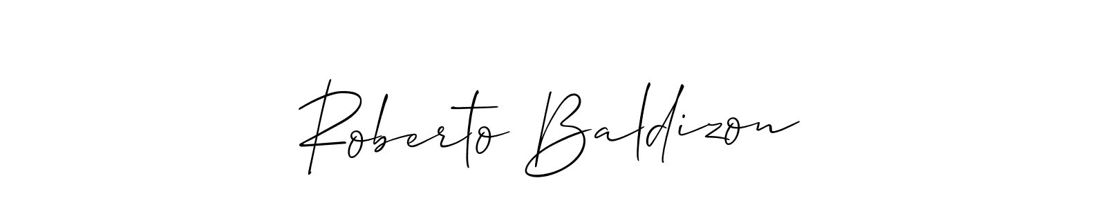 How to make Roberto Baldizon name signature. Use Allison_Script style for creating short signs online. This is the latest handwritten sign. Roberto Baldizon signature style 2 images and pictures png