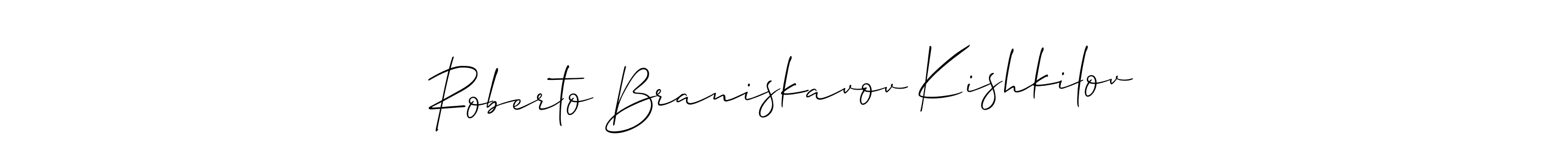 Roberto Braniskavov Kishkilov stylish signature style. Best Handwritten Sign (Allison_Script) for my name. Handwritten Signature Collection Ideas for my name Roberto Braniskavov Kishkilov. Roberto Braniskavov Kishkilov signature style 2 images and pictures png