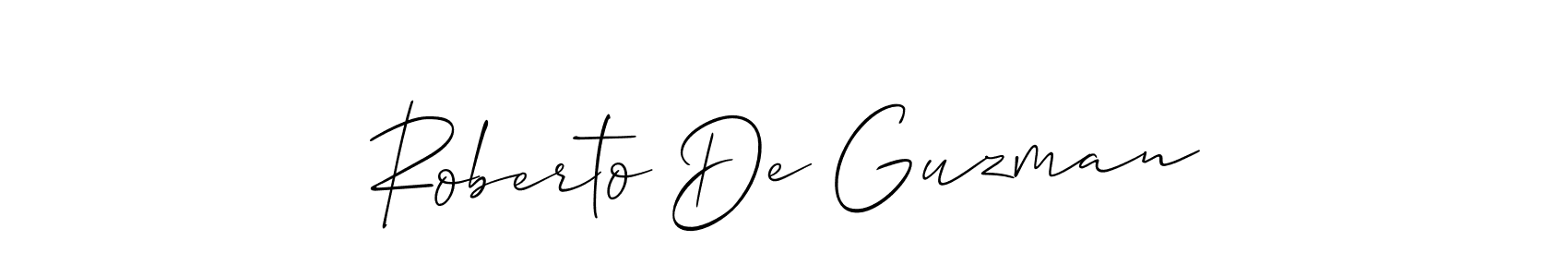 Make a beautiful signature design for name Roberto De Guzman. With this signature (Allison_Script) style, you can create a handwritten signature for free. Roberto De Guzman signature style 2 images and pictures png