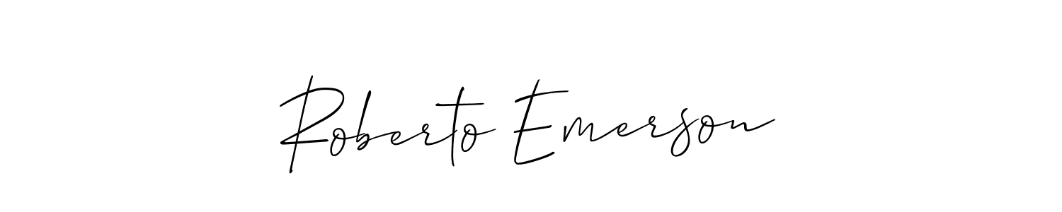 How to Draw Roberto Emerson signature style? Allison_Script is a latest design signature styles for name Roberto Emerson. Roberto Emerson signature style 2 images and pictures png