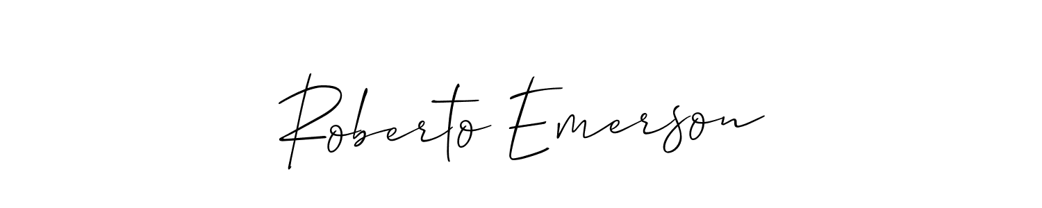 How to make Roberto Emerson name signature. Use Allison_Script style for creating short signs online. This is the latest handwritten sign. Roberto Emerson signature style 2 images and pictures png