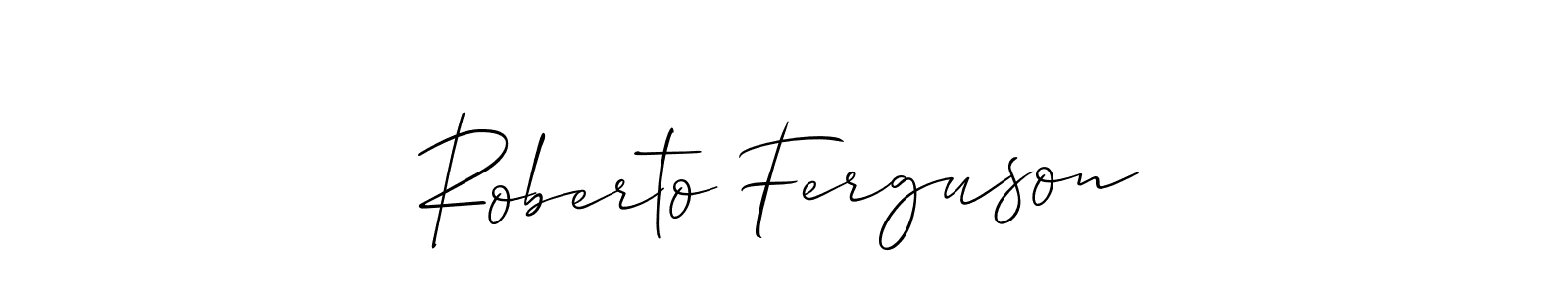 Use a signature maker to create a handwritten signature online. With this signature software, you can design (Allison_Script) your own signature for name Roberto Ferguson. Roberto Ferguson signature style 2 images and pictures png