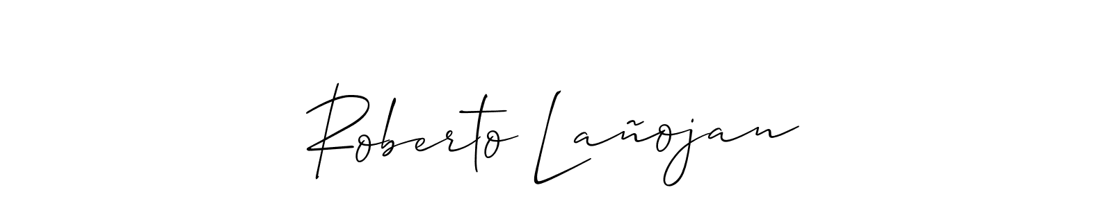 The best way (Allison_Script) to make a short signature is to pick only two or three words in your name. The name Roberto Lañojan include a total of six letters. For converting this name. Roberto Lañojan signature style 2 images and pictures png