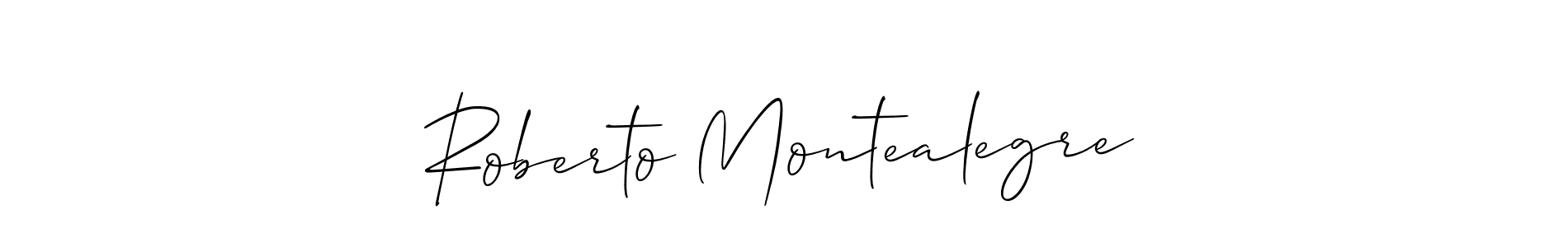 You should practise on your own different ways (Allison_Script) to write your name (Roberto Montealegre) in signature. don't let someone else do it for you. Roberto Montealegre signature style 2 images and pictures png