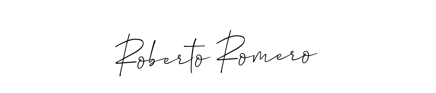 You should practise on your own different ways (Allison_Script) to write your name (Roberto Romero) in signature. don't let someone else do it for you. Roberto Romero signature style 2 images and pictures png