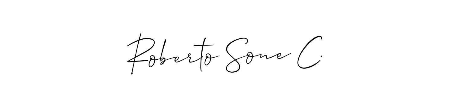 Make a short Roberto Sone C. signature style. Manage your documents anywhere anytime using Allison_Script. Create and add eSignatures, submit forms, share and send files easily. Roberto Sone C. signature style 2 images and pictures png