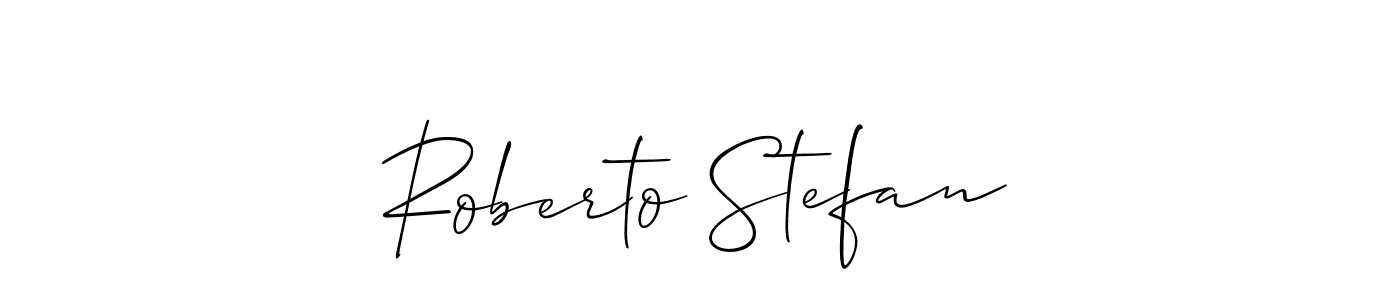 Use a signature maker to create a handwritten signature online. With this signature software, you can design (Allison_Script) your own signature for name Roberto Stefan. Roberto Stefan signature style 2 images and pictures png