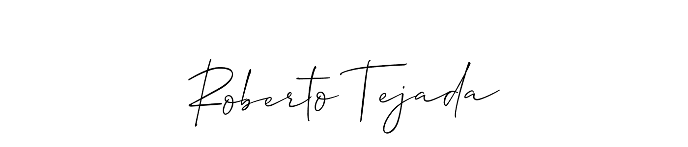 You should practise on your own different ways (Allison_Script) to write your name (Roberto Tejada) in signature. don't let someone else do it for you. Roberto Tejada signature style 2 images and pictures png