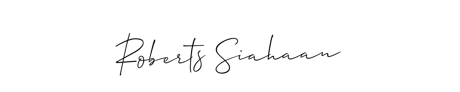 Make a short Roberts Siahaan signature style. Manage your documents anywhere anytime using Allison_Script. Create and add eSignatures, submit forms, share and send files easily. Roberts Siahaan signature style 2 images and pictures png