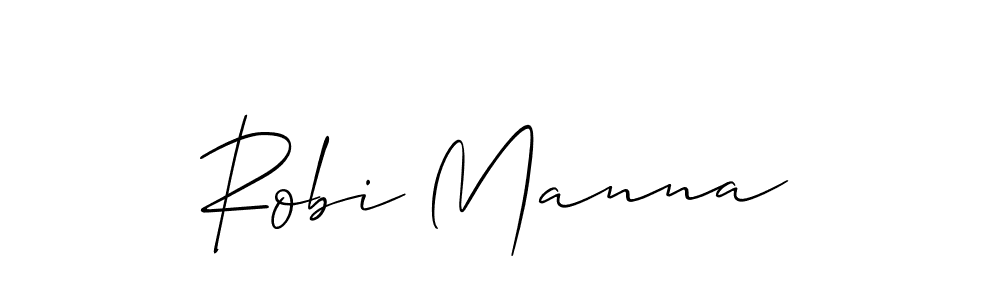 Use a signature maker to create a handwritten signature online. With this signature software, you can design (Allison_Script) your own signature for name Robi Manna. Robi Manna signature style 2 images and pictures png