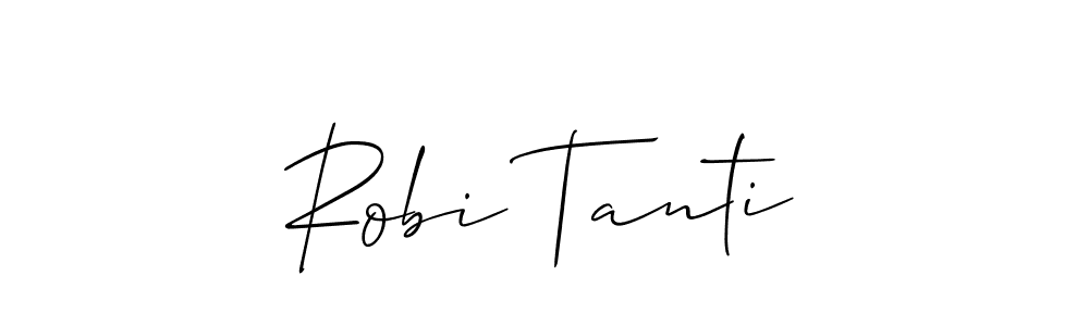 Use a signature maker to create a handwritten signature online. With this signature software, you can design (Allison_Script) your own signature for name Robi Tanti. Robi Tanti signature style 2 images and pictures png