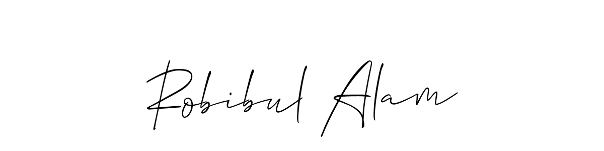 Create a beautiful signature design for name Robibul Alam. With this signature (Allison_Script) fonts, you can make a handwritten signature for free. Robibul Alam signature style 2 images and pictures png