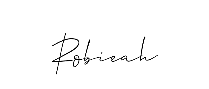 Create a beautiful signature design for name Robieah. With this signature (Allison_Script) fonts, you can make a handwritten signature for free. Robieah signature style 2 images and pictures png