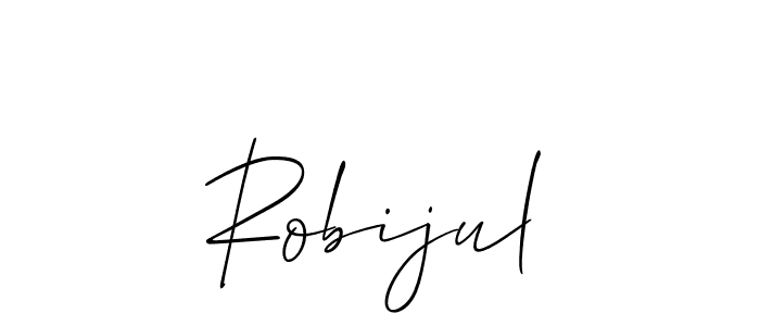 Create a beautiful signature design for name Robijul. With this signature (Allison_Script) fonts, you can make a handwritten signature for free. Robijul signature style 2 images and pictures png