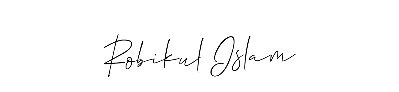 Create a beautiful signature design for name Robikul Islam. With this signature (Allison_Script) fonts, you can make a handwritten signature for free. Robikul Islam signature style 2 images and pictures png