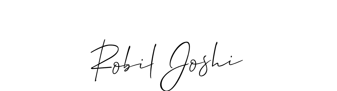 The best way (Allison_Script) to make a short signature is to pick only two or three words in your name. The name Robil Joshi include a total of six letters. For converting this name. Robil Joshi signature style 2 images and pictures png