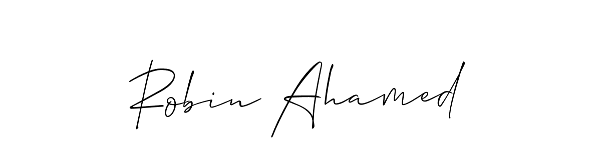 Also we have Robin Ahamed name is the best signature style. Create professional handwritten signature collection using Allison_Script autograph style. Robin Ahamed signature style 2 images and pictures png