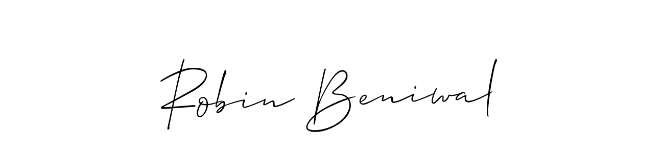 Allison_Script is a professional signature style that is perfect for those who want to add a touch of class to their signature. It is also a great choice for those who want to make their signature more unique. Get Robin Beniwal name to fancy signature for free. Robin Beniwal signature style 2 images and pictures png