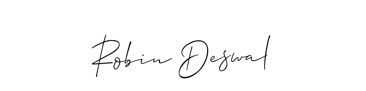 Create a beautiful signature design for name Robin Deswal. With this signature (Allison_Script) fonts, you can make a handwritten signature for free. Robin Deswal signature style 2 images and pictures png