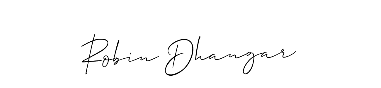 Also we have Robin Dhangar name is the best signature style. Create professional handwritten signature collection using Allison_Script autograph style. Robin Dhangar signature style 2 images and pictures png