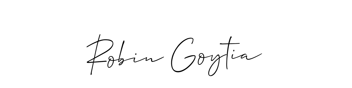 Use a signature maker to create a handwritten signature online. With this signature software, you can design (Allison_Script) your own signature for name Robin Goytia. Robin Goytia signature style 2 images and pictures png