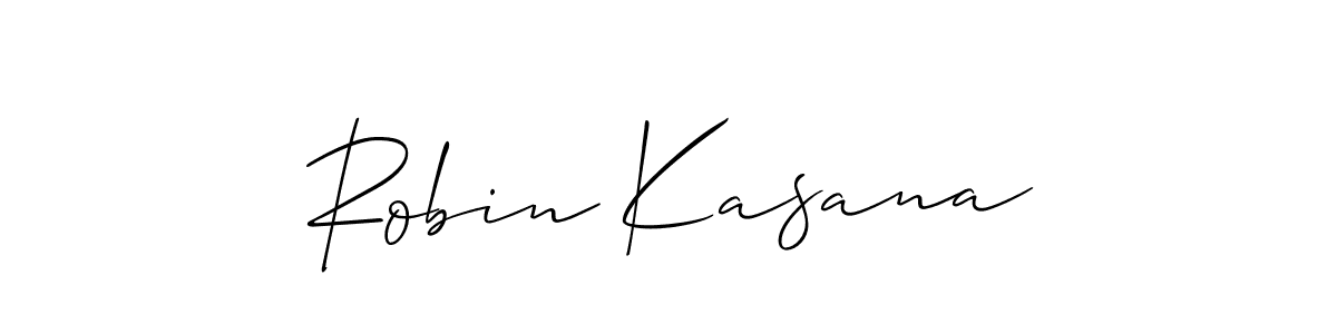 How to make Robin Kasana name signature. Use Allison_Script style for creating short signs online. This is the latest handwritten sign. Robin Kasana signature style 2 images and pictures png