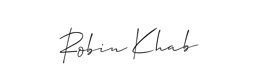 The best way (Allison_Script) to make a short signature is to pick only two or three words in your name. The name Robin Khab include a total of six letters. For converting this name. Robin Khab signature style 2 images and pictures png