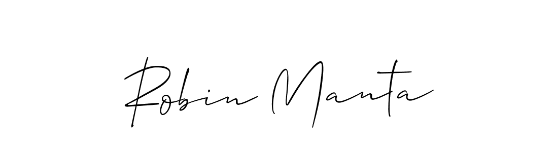 Use a signature maker to create a handwritten signature online. With this signature software, you can design (Allison_Script) your own signature for name Robin Manta. Robin Manta signature style 2 images and pictures png