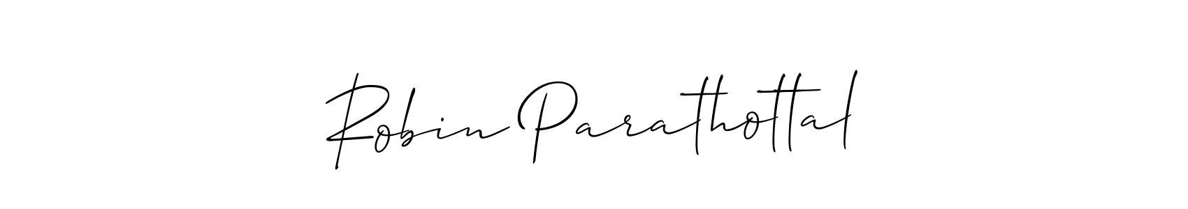 if you are searching for the best signature style for your name Robin Parathottal. so please give up your signature search. here we have designed multiple signature styles  using Allison_Script. Robin Parathottal signature style 2 images and pictures png