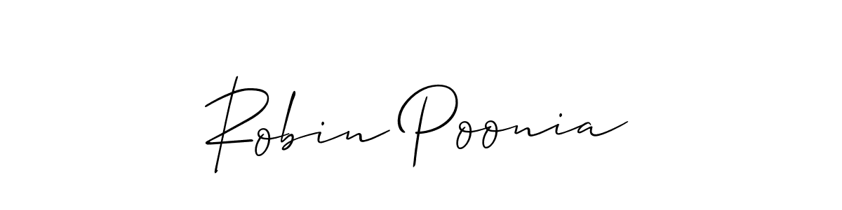 Similarly Allison_Script is the best handwritten signature design. Signature creator online .You can use it as an online autograph creator for name Robin Poonia. Robin Poonia signature style 2 images and pictures png