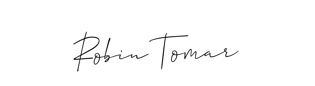 How to make Robin Tomar name signature. Use Allison_Script style for creating short signs online. This is the latest handwritten sign. Robin Tomar signature style 2 images and pictures png