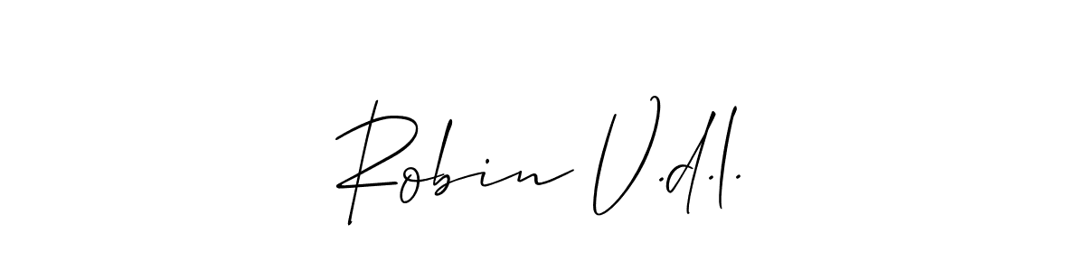 Also we have Robin V.d.l. name is the best signature style. Create professional handwritten signature collection using Allison_Script autograph style. Robin V.d.l. signature style 2 images and pictures png