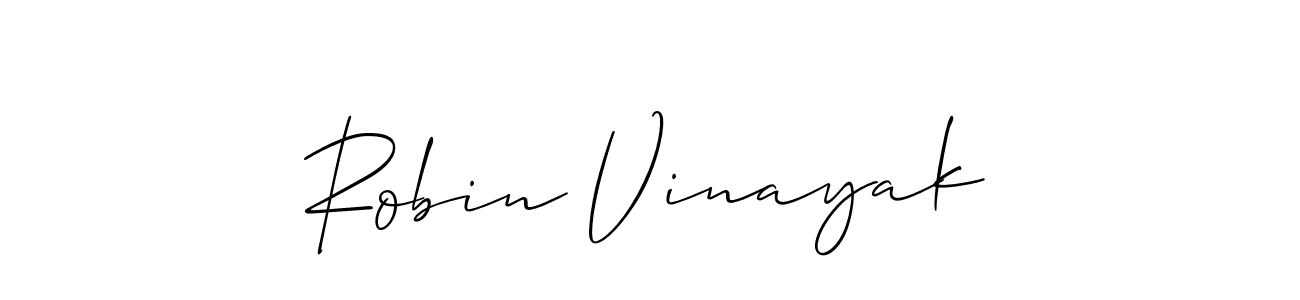 Use a signature maker to create a handwritten signature online. With this signature software, you can design (Allison_Script) your own signature for name Robin Vinayak. Robin Vinayak signature style 2 images and pictures png