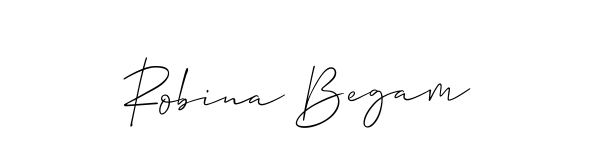 Make a short Robina Begam signature style. Manage your documents anywhere anytime using Allison_Script. Create and add eSignatures, submit forms, share and send files easily. Robina Begam signature style 2 images and pictures png