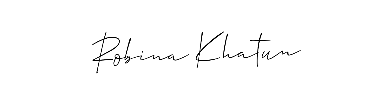 Also we have Robina Khatun name is the best signature style. Create professional handwritten signature collection using Allison_Script autograph style. Robina Khatun signature style 2 images and pictures png
