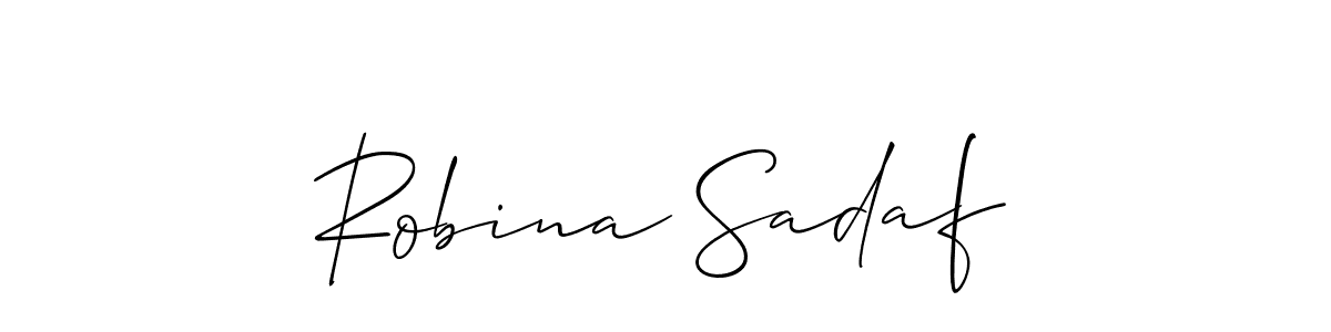 Make a beautiful signature design for name Robina Sadaf. With this signature (Allison_Script) style, you can create a handwritten signature for free. Robina Sadaf signature style 2 images and pictures png