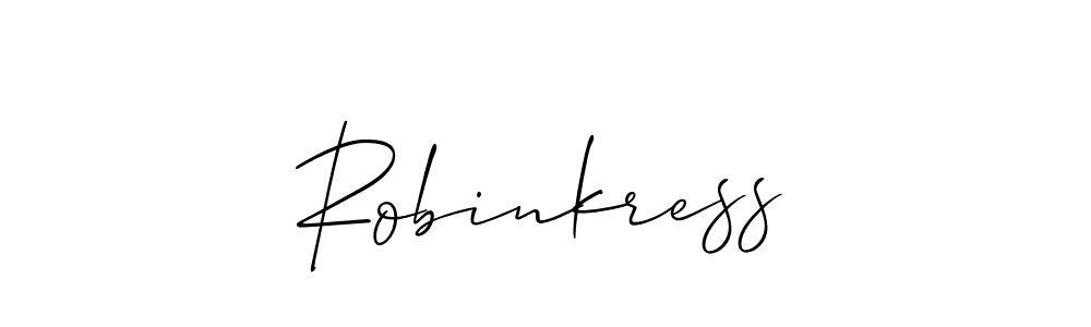 How to make Robinkress signature? Allison_Script is a professional autograph style. Create handwritten signature for Robinkress name. Robinkress signature style 2 images and pictures png