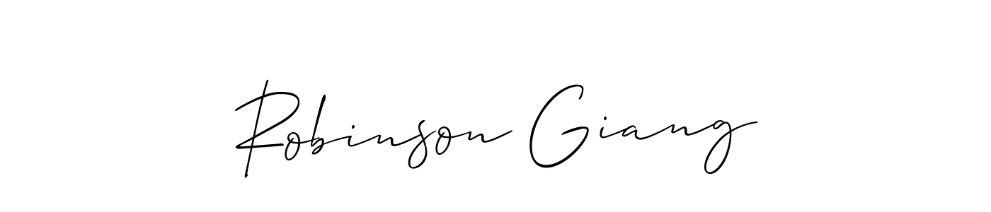 Design your own signature with our free online signature maker. With this signature software, you can create a handwritten (Allison_Script) signature for name Robinson Giang. Robinson Giang signature style 2 images and pictures png