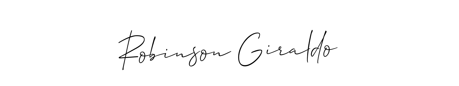 Create a beautiful signature design for name Robinson Giraldo. With this signature (Allison_Script) fonts, you can make a handwritten signature for free. Robinson Giraldo signature style 2 images and pictures png