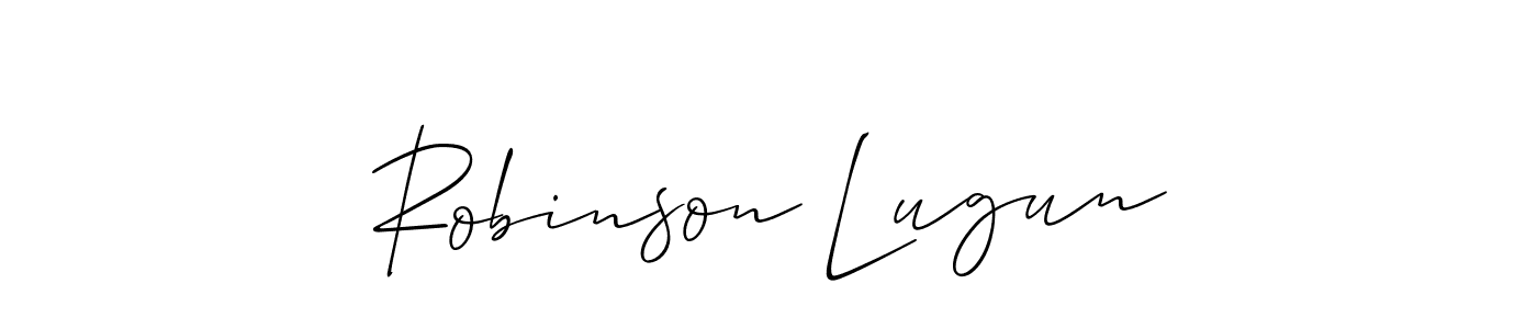Also You can easily find your signature by using the search form. We will create Robinson Lugun name handwritten signature images for you free of cost using Allison_Script sign style. Robinson Lugun signature style 2 images and pictures png