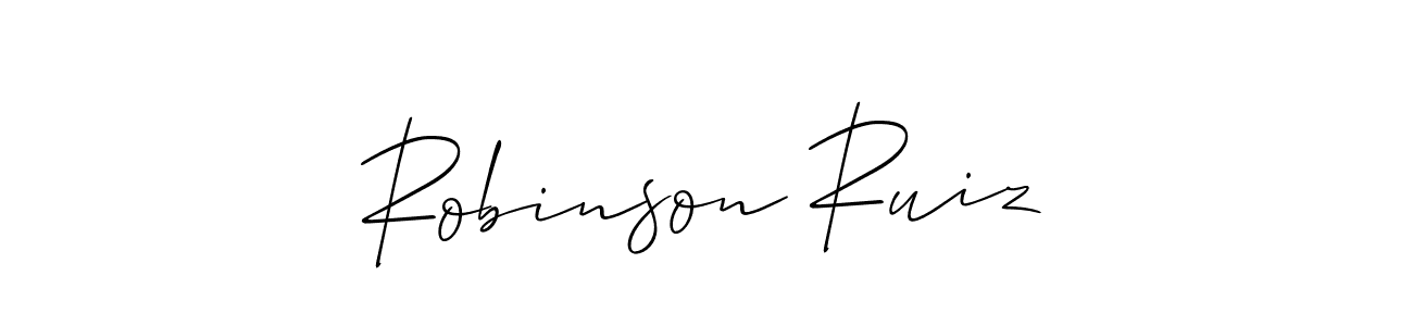 Use a signature maker to create a handwritten signature online. With this signature software, you can design (Allison_Script) your own signature for name Robinson Ruiz. Robinson Ruiz signature style 2 images and pictures png