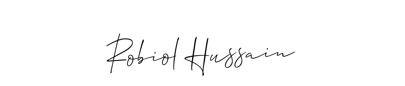 It looks lik you need a new signature style for name Robiol Hussain. Design unique handwritten (Allison_Script) signature with our free signature maker in just a few clicks. Robiol Hussain signature style 2 images and pictures png