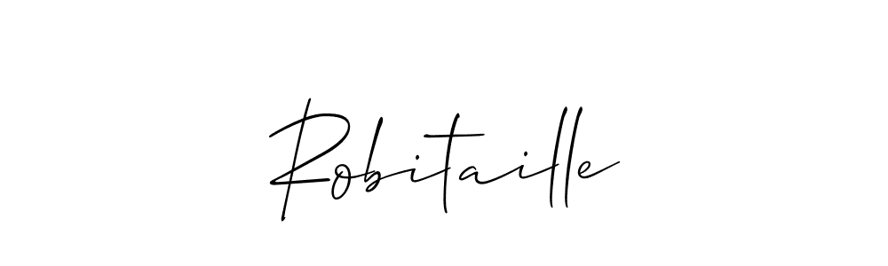 How to make Robitaille name signature. Use Allison_Script style for creating short signs online. This is the latest handwritten sign. Robitaille signature style 2 images and pictures png