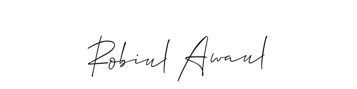 How to make Robiul Awaul signature? Allison_Script is a professional autograph style. Create handwritten signature for Robiul Awaul name. Robiul Awaul signature style 2 images and pictures png