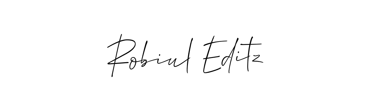 Create a beautiful signature design for name Robiul Editz. With this signature (Allison_Script) fonts, you can make a handwritten signature for free. Robiul Editz signature style 2 images and pictures png